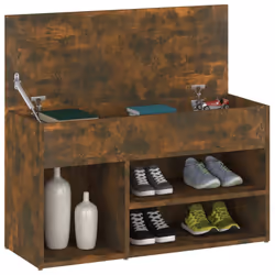 vidaXL Shoe Bench Hallway Bench Seat Shoe Organiser Shoe Rack Engineered Wood - smoked oak - Additional view 4