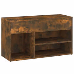 vidaXL Shoe Bench Hallway Bench Seat Shoe Organiser Shoe Rack Engineered Wood - smoked oak - Additional view 5