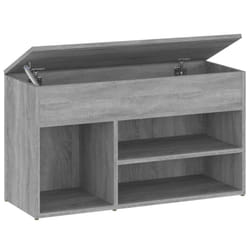 vidaXL Shoe Bench Hallway Bench Seat Shoe Organiser Shoe Rack Engineered Wood - grey sonoma