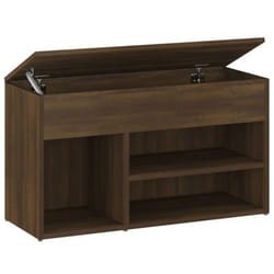 vidaXL Shoe Bench Hallway Bench Seat Shoe Organiser Shoe Rack Engineered Wood - brown oak