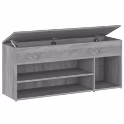 vidaXL Shoe Bench Chipboard Home Shoe Cabinet Hall Bench Set Multi Colours - grey sonoma