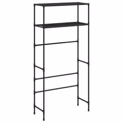 vidaXL 2-Tier Storage Rack over Washing Machine Laundry Storage Shelf Iron - Black