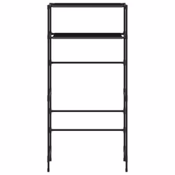vidaXL 2-Tier Storage Rack over Washing Machine Laundry Storage Shelf Iron - Black