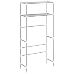 vidaXL 2-Tier Storage Rack over Washing Machine Laundry Storage Shelf Iron - Grey