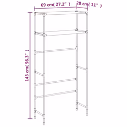 vidaXL 2-Tier Storage Rack over Washing Machine Laundry Storage Shelf Iron - Grey - Additional view 7