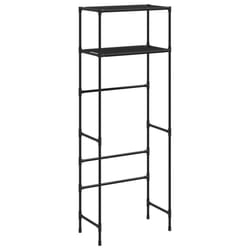 vidaXL 2-Tier Storage Rack over Toilet Storage Bathroom Shelf Space Saver Iron - Black