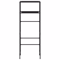 vidaXL 2-Tier Storage Rack over Toilet Storage Bathroom Shelf Space Saver Iron - Black