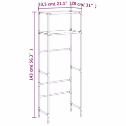 vidaXL 2-Tier Storage Rack over Toilet Storage Bathroom Shelf Space Saver Iron - Black