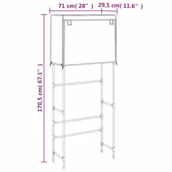 vidaXL 2-Tier Storage Rack over Laundry Machine Storage Shelf Organiser Iron - black