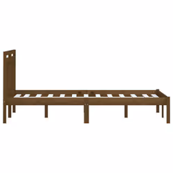 vidaXL Bed Frame Bed Base Bedstead Bedroom Mattress Foundation Solid Wood Pine - honey brown, 200 x 200 cm - Additional view 4