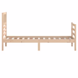 vidaXL Bed Frame Bed Base Bedstead Bedroom Mattress Foundation Solid Wood - brown, 75 x 190 cm - Additional view 4