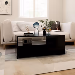 vidaXL Coffee Table Couch Table Indoor Furniture Engineered Wood Multi Colours - black - Additional view 5