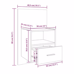 VidaXL 811015 nightstand/bedside table Concrete colour - Additional view 8