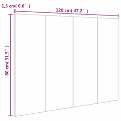 vidaXL Bed Headboard Bedroom Bed Header Decorative Headboard Engineered Wood - white