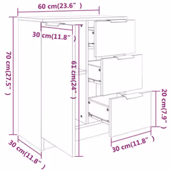 vidaXL Sideboard Console Cabinet Storage Cupboard Highboard Engineered Wood - white - Additional view 4