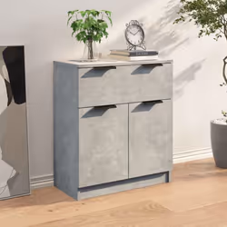 vidaXL Sideboard Console Cabinet Storage Cupboard Highboard Engineered Wood - concrete grey - Additional view 4