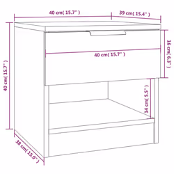 VidaXL 811251 nightstand/bedside table White - Additional view 7