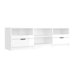 vidaXL TV Cabinet Engineered Wood Entertainment Centre Furniture Multi Colours - high gloss white