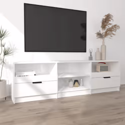 vidaXL TV Cabinet Engineered Wood Entertainment Centre Furniture Multi Colours - high gloss white