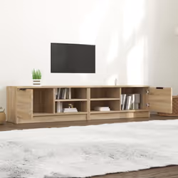 vidaXL 1/2x TV Cabinet Engineered Wood Media Unit HiFi Cabinet Multi Colours - sonoma oak, 2 - Additional view 4