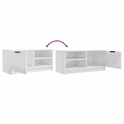 vidaXL 1/2x TV Cabinet Engineered Wood Media Unit HiFi Cabinet Multi Colours - high gloss white, 2 - Additional view 9