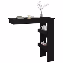 vidaXL Wall Bar Table Pub Table Indoor Furniture Engineered Wood Multi Colours - black - Additional view 7