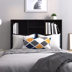 vidaXL Headboard Cabinet Bedroom Bookcase Headboard Furniture Multi Colours - black