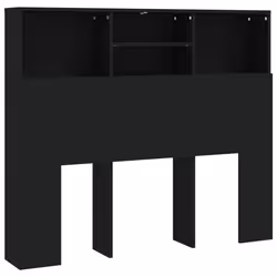 vidaXL Headboard Cabinet Bedroom Bookcase Headboard Furniture Multi Colours - black