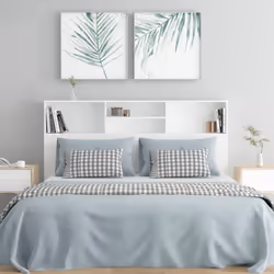 vidaXL Headboard Cabinet Bedroom Bookcase Headboard Furniture Multi Colours - white