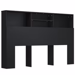 vidaXL Headboard Cabinet Bedroom Bookcase Headboard Furniture Multi Colours - black