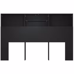 vidaXL Headboard Cabinet Bedroom Bookcase Headboard Furniture Multi Colours - black - Additional view 5