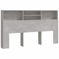 vidaXL Headboard Cabinet Bedroom Bookcase Headboard Furniture Multi Colours - concrete grey - Additional view 2