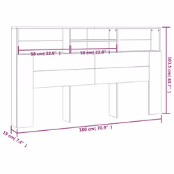 vidaXL Headboard Cabinet Bedroom Bookcase Headboard Furniture Multi Colours - concrete grey - Additional view 4