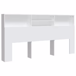 vidaXL Headboard Cabinet Bedroom Bookcase Headboard Furniture Multi Colours - white - Additional view 3