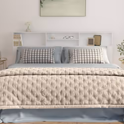 vidaXL Headboard Cabinet Bedroom Bookcase Headboard Furniture Multi Colours - white - Additional view 5