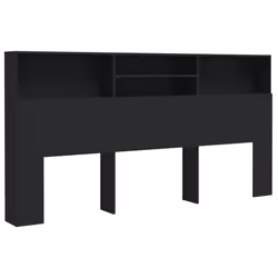 vidaXL Headboard Cabinet Bedroom Bookcase Headboard Furniture Multi Colours - black