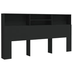 vidaXL Headboard Cabinet Bedroom Bookcase Headboard Furniture Multi Colours - black