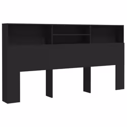 vidaXL Headboard Cabinet Bedroom Bookcase Headboard Furniture Multi Colours - black