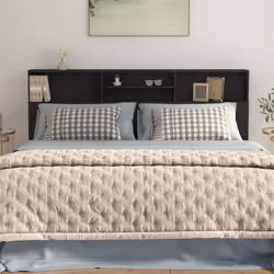 vidaXL Headboard Cabinet Bedroom Bookcase Headboard Furniture Multi Colours - black - Additional view 5