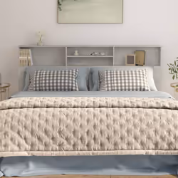 vidaXL Headboard Cabinet Bedroom Bookcase Headboard Furniture Multi Colours - concrete grey - Additional view 5