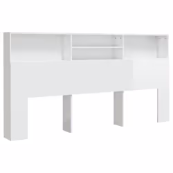 vidaXL Headboard Cabinet Bedroom Bookcase Headboard Furniture Multi Colours - high gloss white