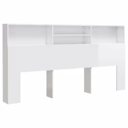 vidaXL Headboard Cabinet Bedroom Bookcase Headboard Furniture Multi Colours - high gloss white