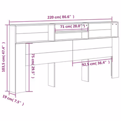 VidaXL 811898 headboard/footboard White - Additional view 6