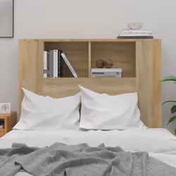 vidaXL Headboard Cabinet Indoor Bookcase Headboard Furniture Multi Colours - sonoma oak - Additional view 3