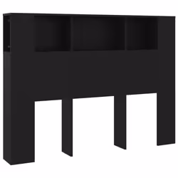 vidaXL Headboard Cabinet Bedroom Bookcase Bed Headboard Bed Backboard Cabinet - black