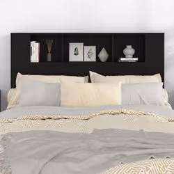 vidaXL Headboard Cabinet Bedroom Bookcase Bed Headboard Bed Backboard Cabinet - black - Additional view 5