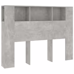 vidaXL Headboard Cabinet Bedroom Bookcase Bed Headboard Bed Backboard Cabinet - concrete grey