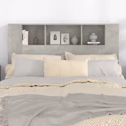 vidaXL Headboard Cabinet Bedroom Bookcase Bed Headboard Bed Backboard Cabinet - concrete grey - Additional view 5