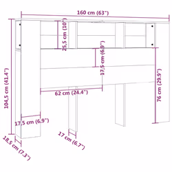 VidaXL 811938 headboard/footboard Grey - Additional view 6