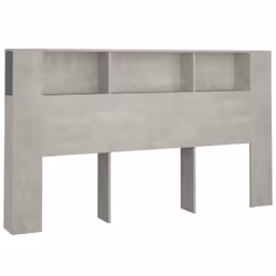 vidaXL Headboard Cabinet Bedroom Bookcase Backboard Bed Header Storage Cabinet - concrete grey - Additional view 2